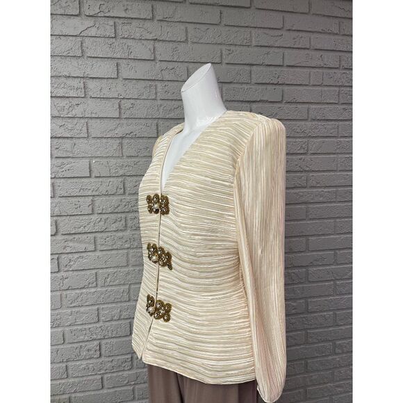 Formal Threads Faux Pearls / Beaded Jacket Size 12 - Picture 3 of 11